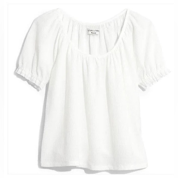 Madewell Texture and Thread Peasant Top - Picture 1 of 4